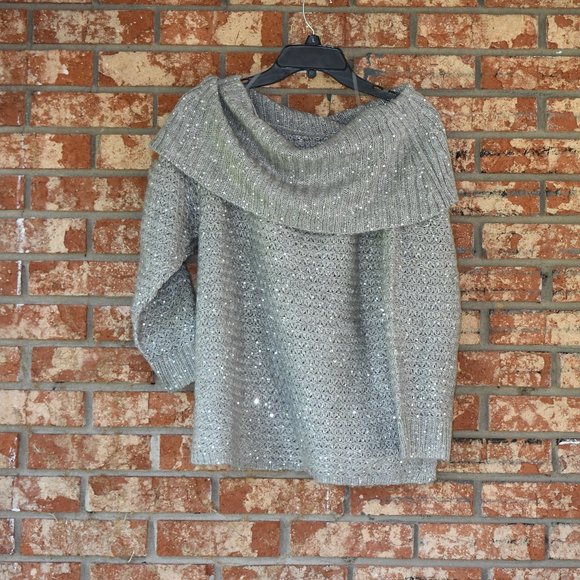 Chico's Silver Sequin Sweater NWT - Picture 2 of 3